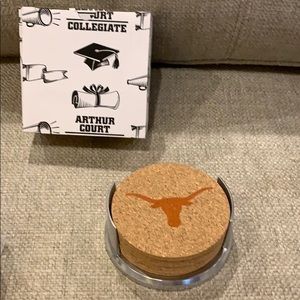 UT TEXAS 6 Coasters and holder